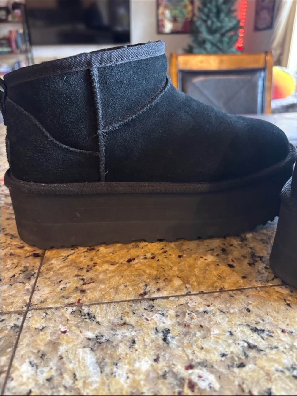 UGG Black Platform Ankle Boots